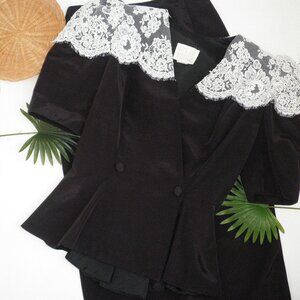 Amazing Vintage 1980s Watters Formal 2-Piece Fran Drescher The Nanny Glam 80's M